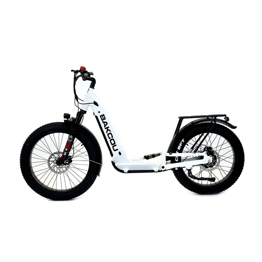 Bakcou Grizzly 1000W 48V Fat Tire Electric Scooter white left side