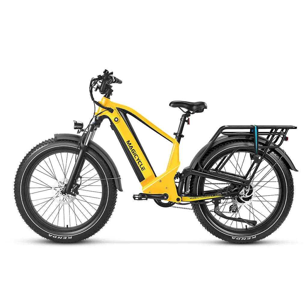 Magicycle Deer Softail 750W 52V Full Suspension SUV Electric Bike Yellow Left Side