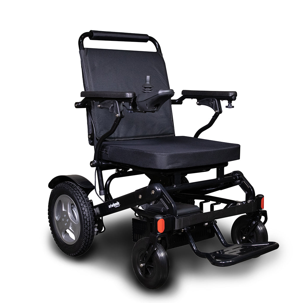 E-Wheels EW M45 Folding Lightweight Electric Wheelchair-black
