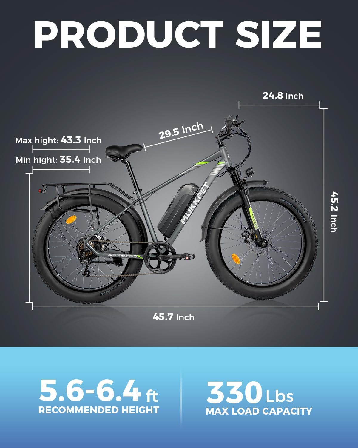 Mukkpet Suburban 750W Fat Tire  Electric bike