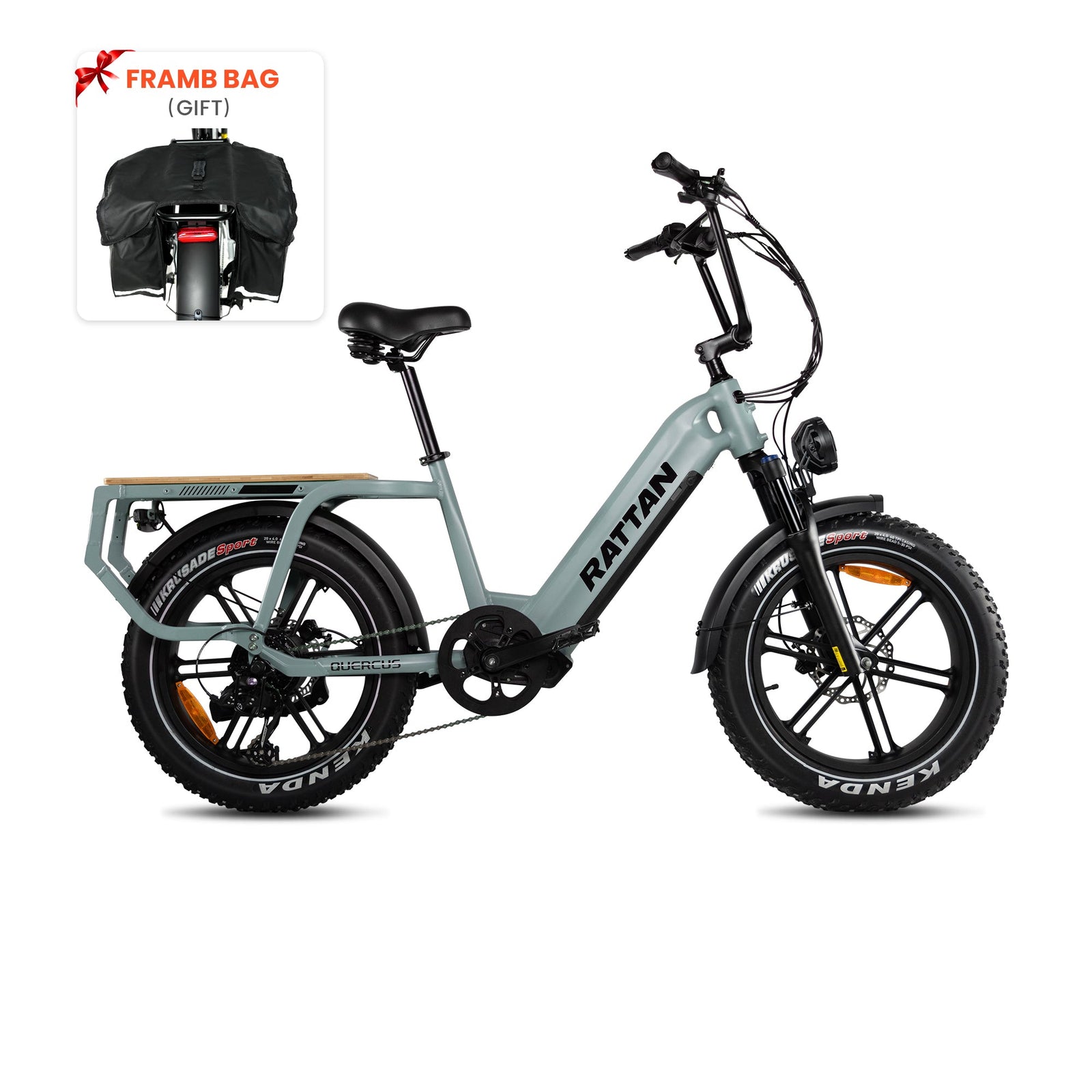 Rattan Quercus Fat Tire 3-speed 1200W Electric Bike