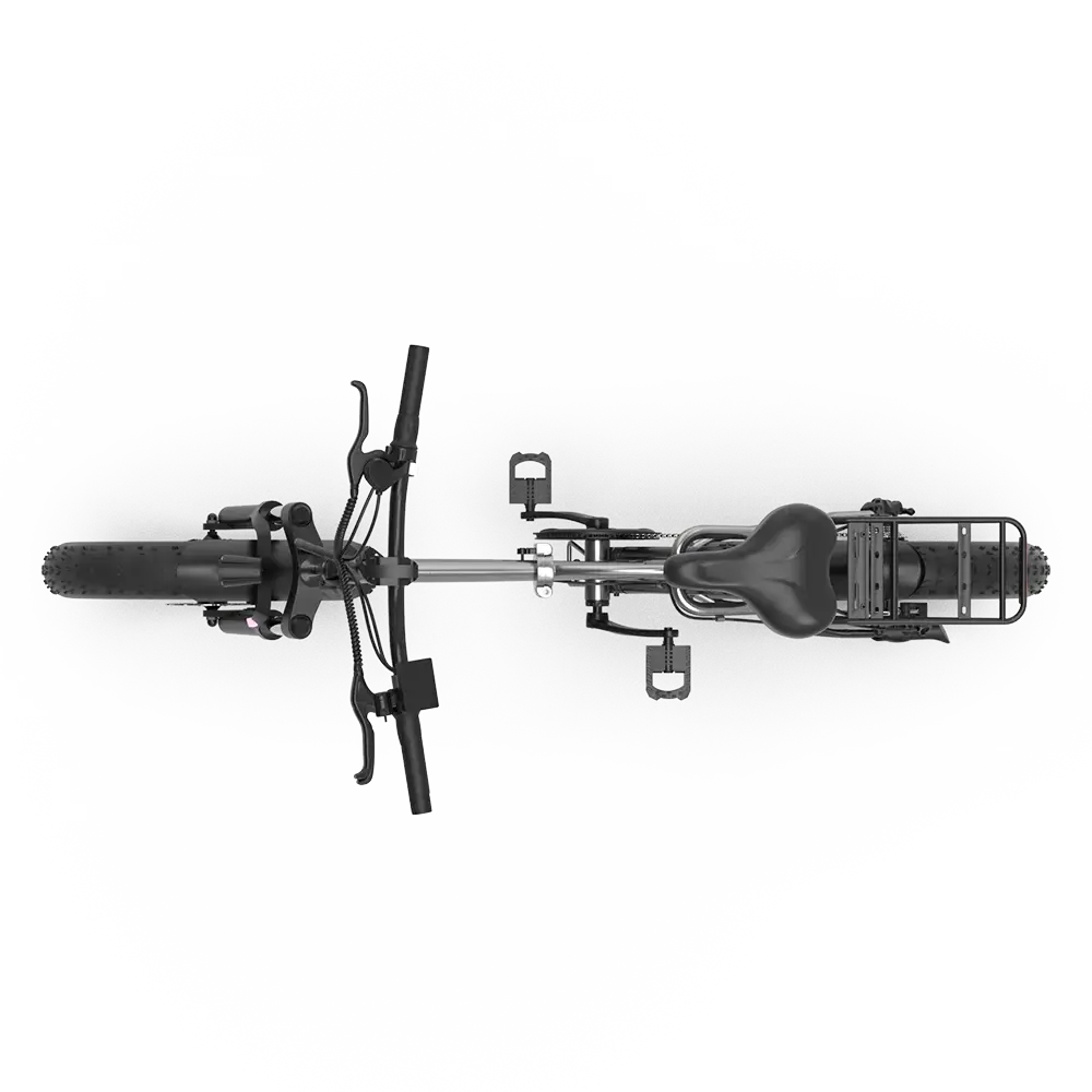 Top-down view of a bicycle on a white background Aostirmotor A30 Folding Fat Tire 750W 48V Electric Bike