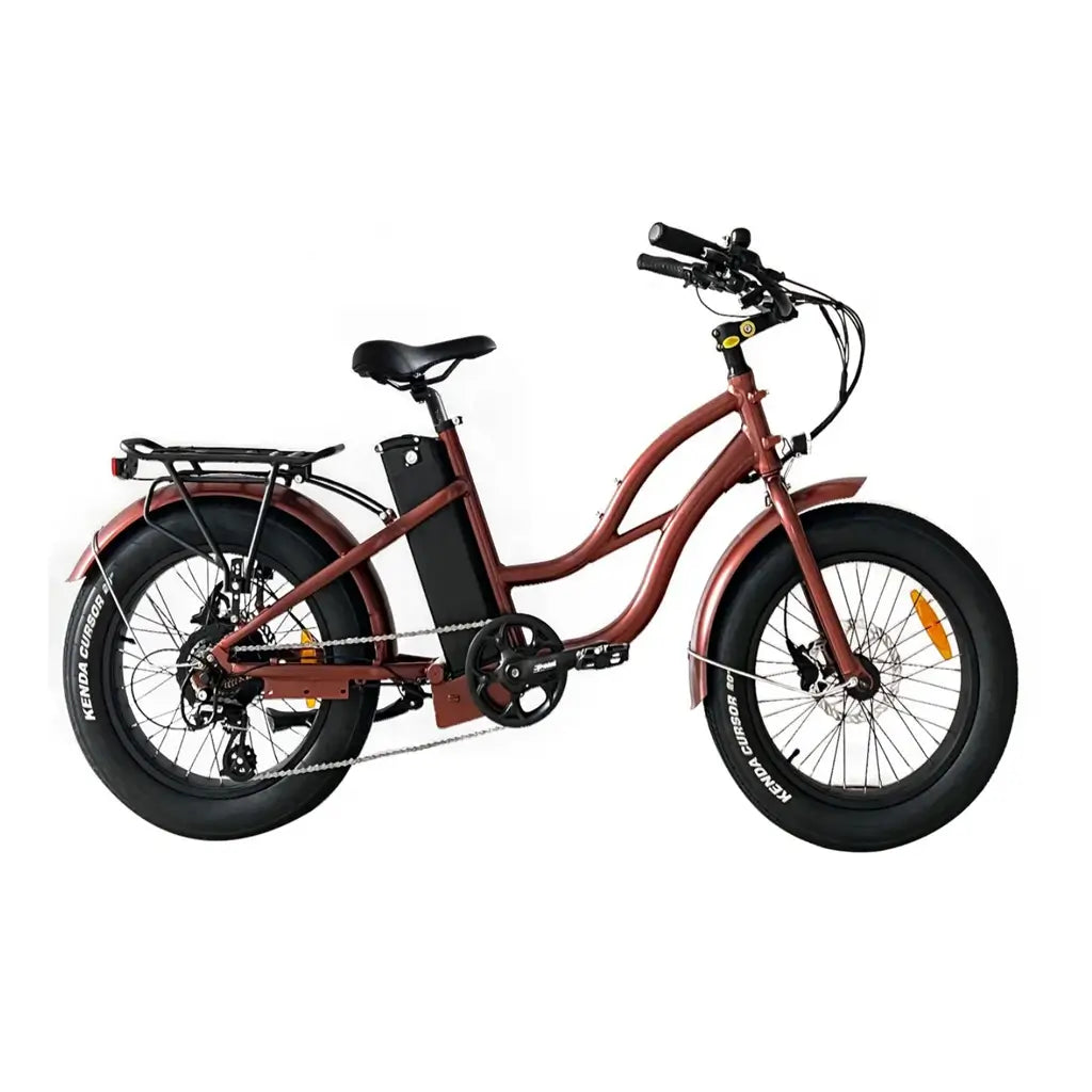 Coastal Cruiser Mini 20x4 750W 52V Fat Tire Step-Thru Beach Cruiser Electric Bike Copper