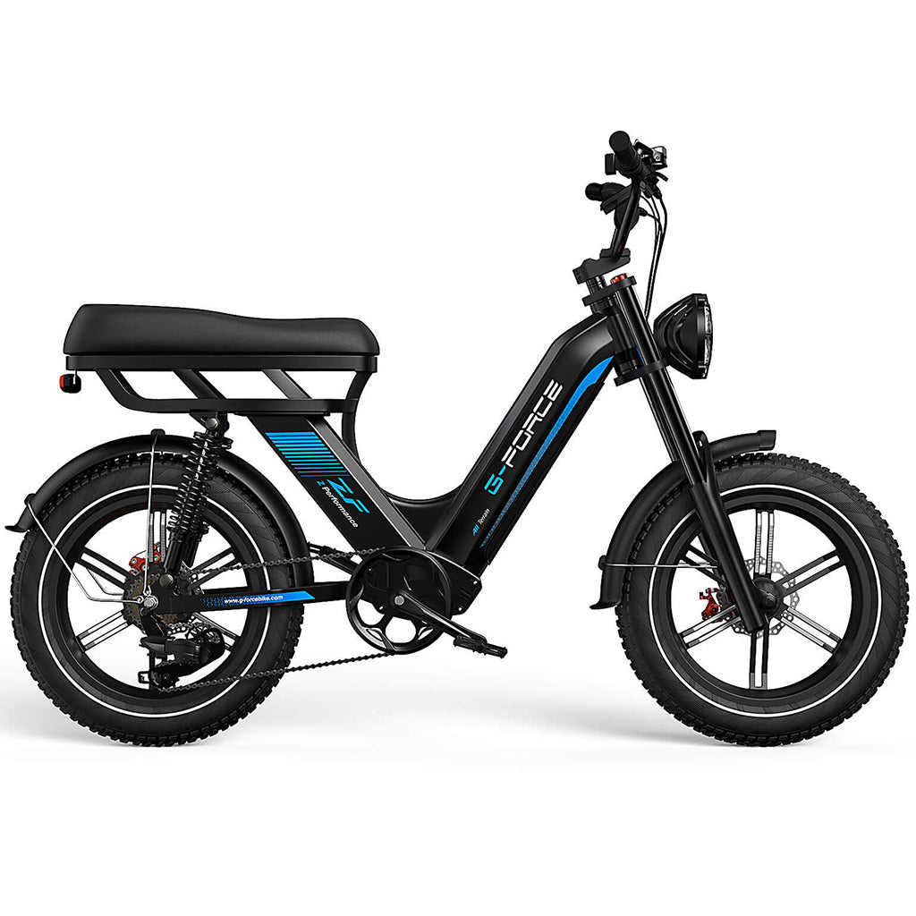 G-FORCE ZF Moped-Style 750W 48V 20Ah-13.5Ah All Terrain Full Suspension Fat Tire Electric Bike