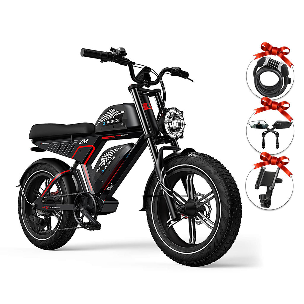 g force electric bicycle G-FORCE ZM 750W 48V 20Ah All Terrain Full Suspension Fat Tire Electric