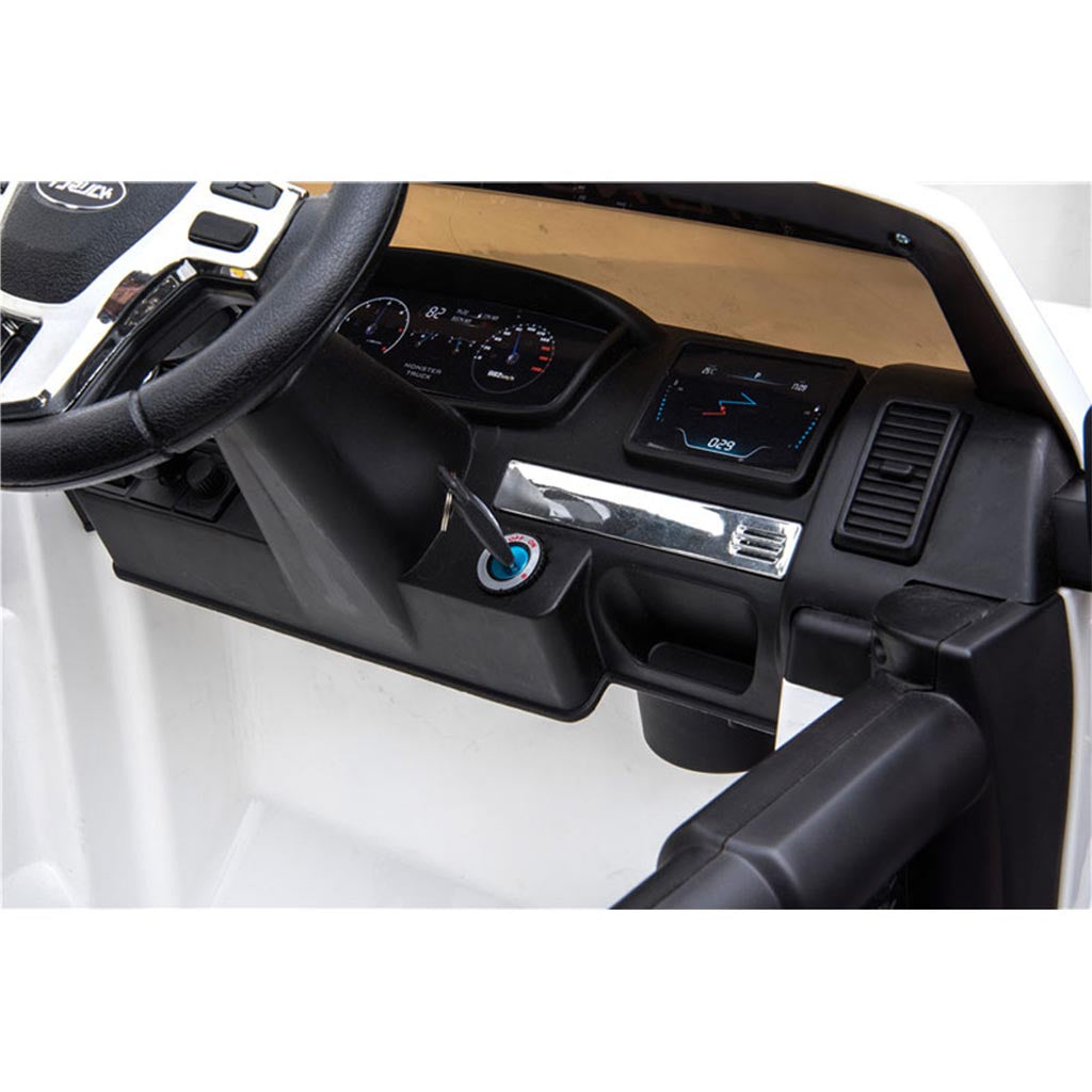 MotoTec Monster Truck 4x4 12v White (2.4ghz)