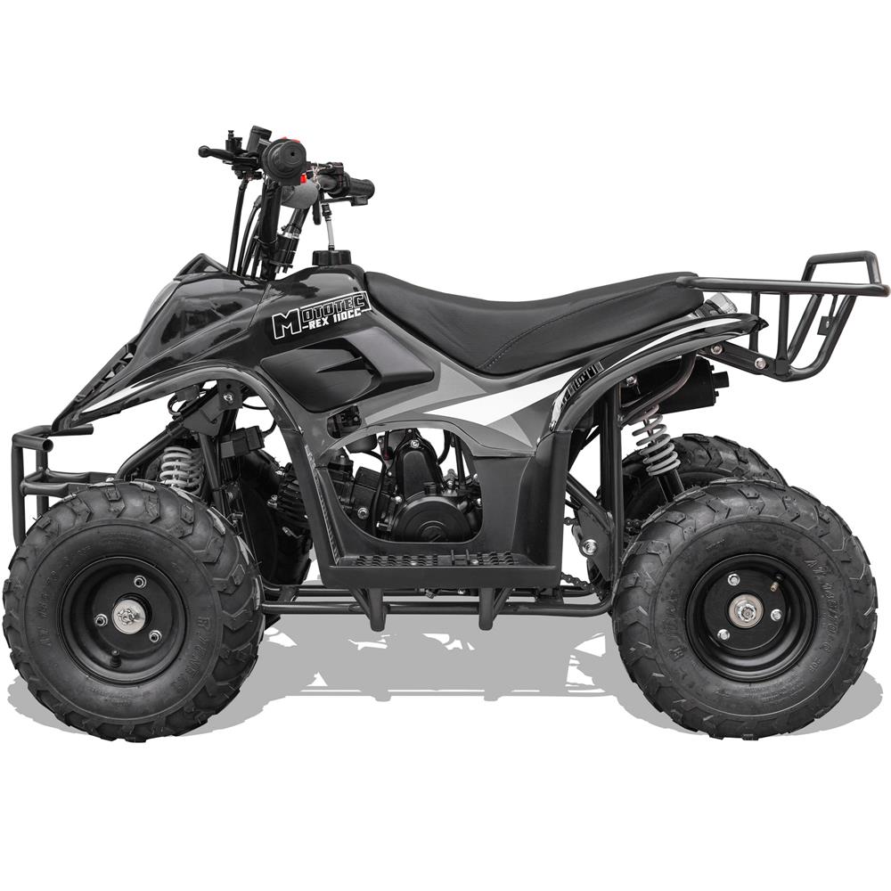 MotoTec Rex 110cc 4 Stroke Black Kids Gas Powered ATV