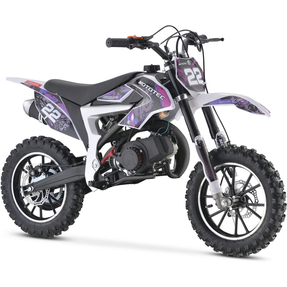 MotoTec Demon 50cc 2.4HP 2-Stroke Kids Gas-Powered Dirt Bike