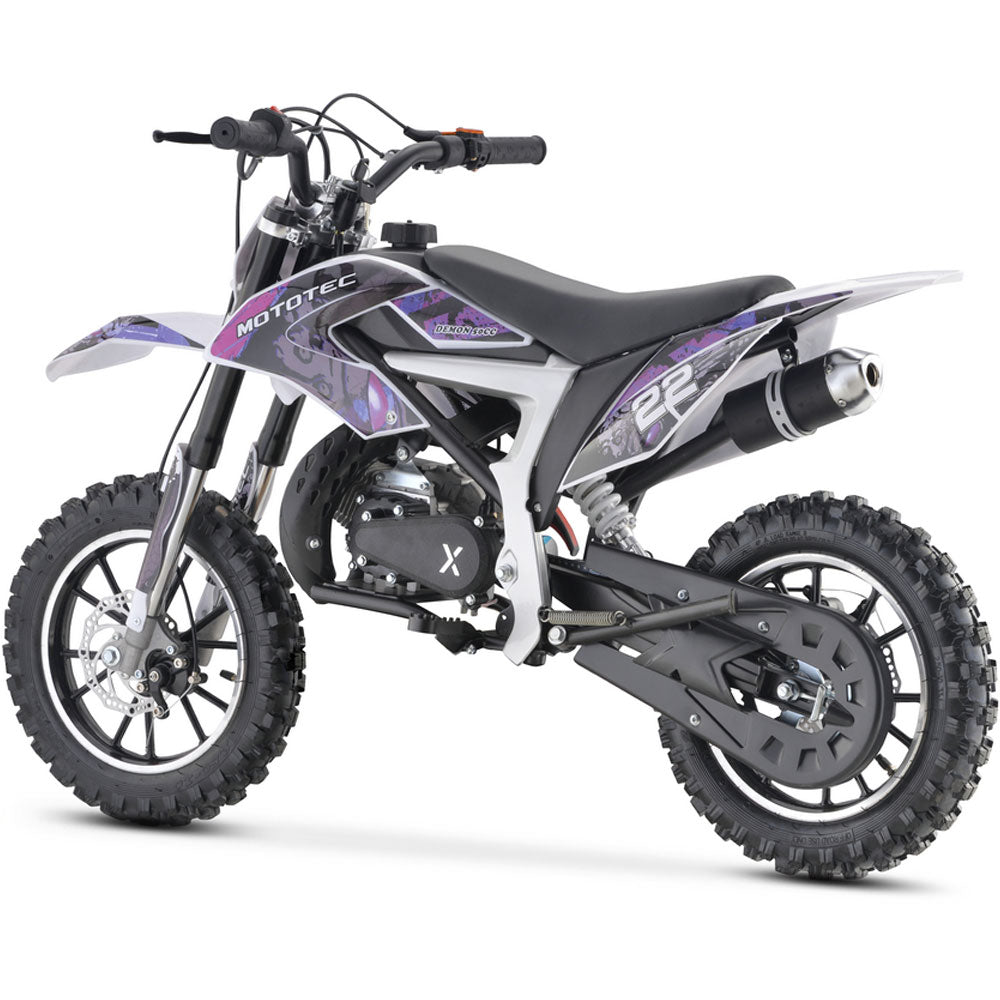 MotoTec Demon 50cc 2.4HP 2-Stroke Kids Gas-Powered Dirt Bike