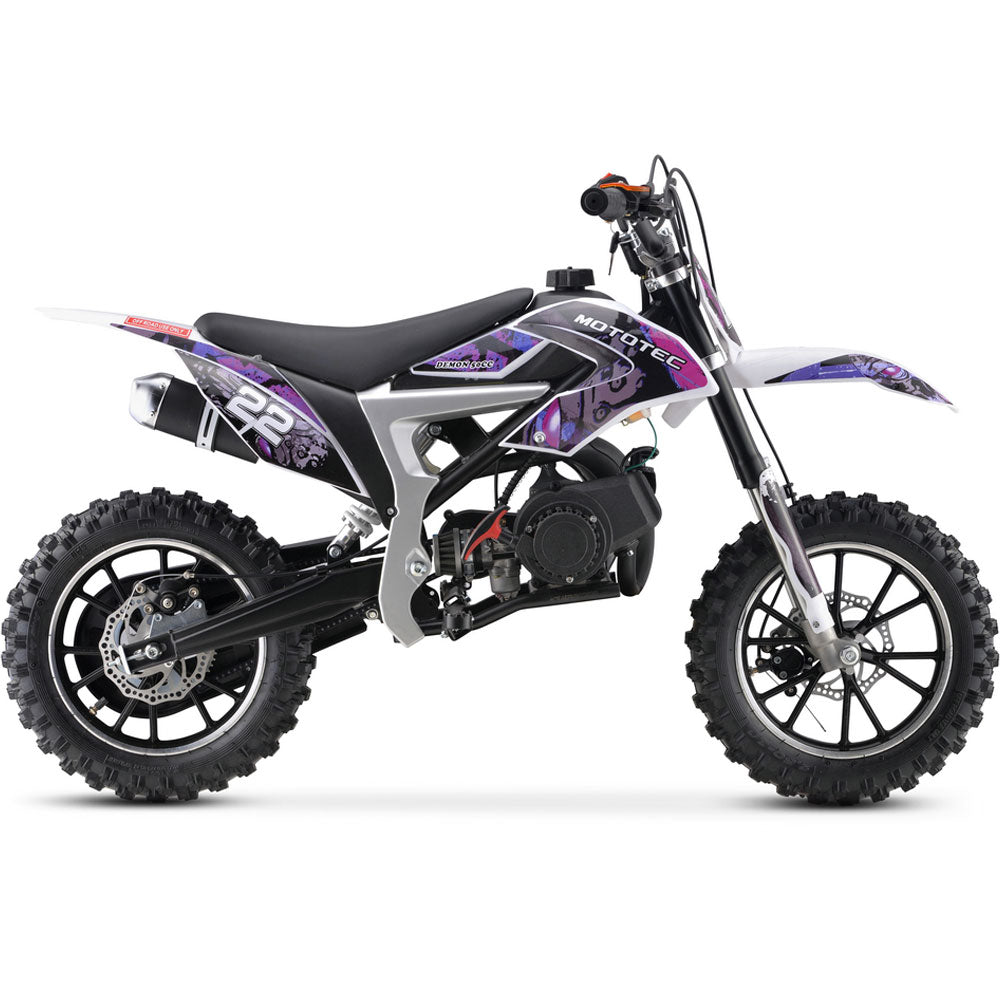 MotoTec Demon 50cc 2.4HP 2-Stroke Kids Gas-Powered Dirt Bike