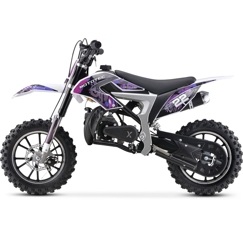 MotoTec Demon 50cc 2.4HP 2-Stroke Kids Gas-Powered Dirt Bike