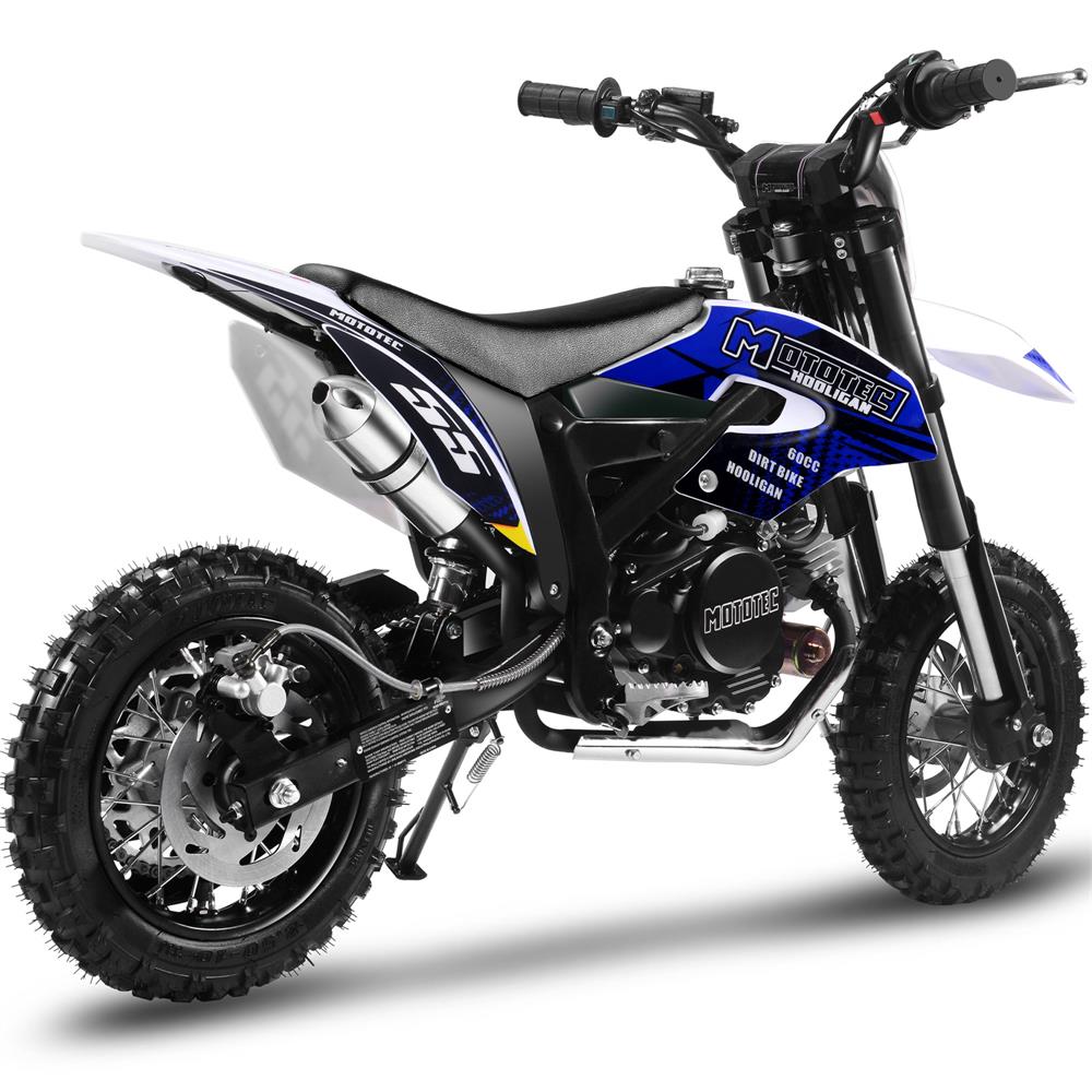 MotoTec Hooligan 60cc 2.41HP Blue 4 Stroke Gas Powered Dirt Bike
