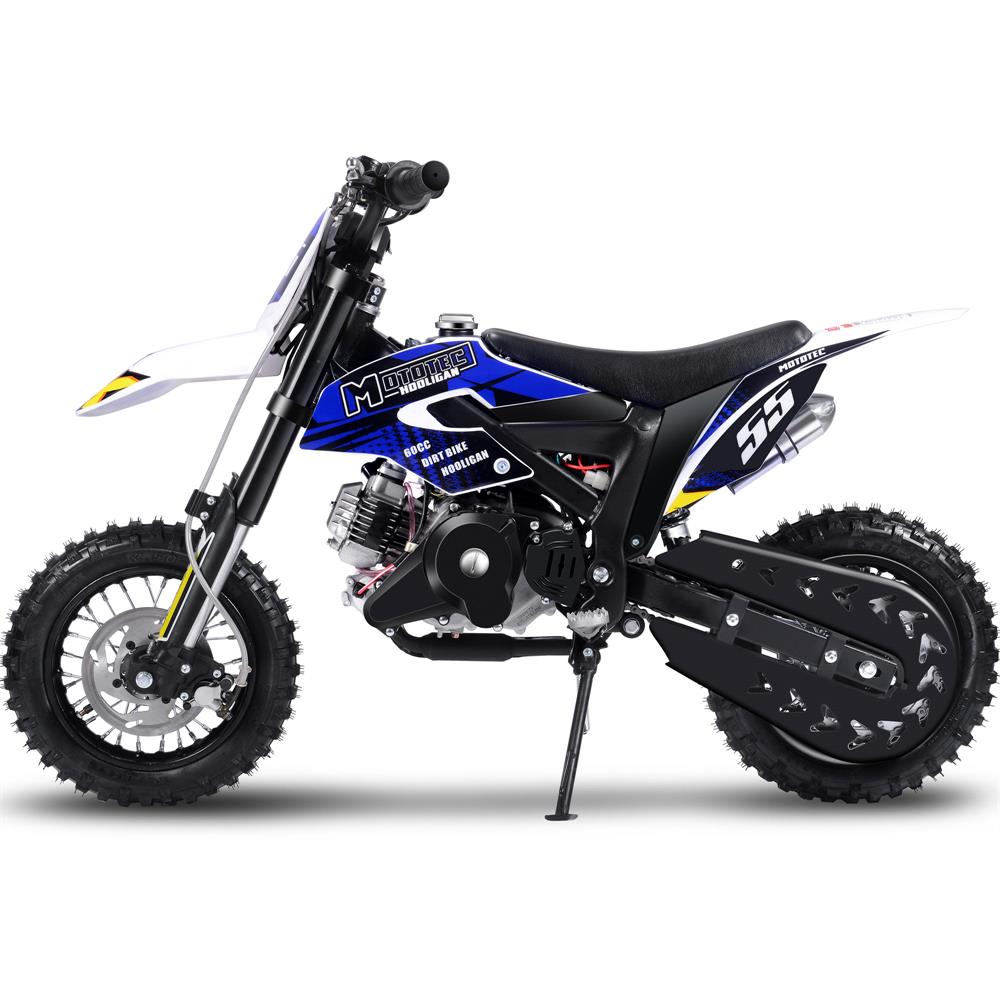 MotoTec Hooligan 60cc 2.41HP Blue 4 Stroke Gas Powered Dirt Bike