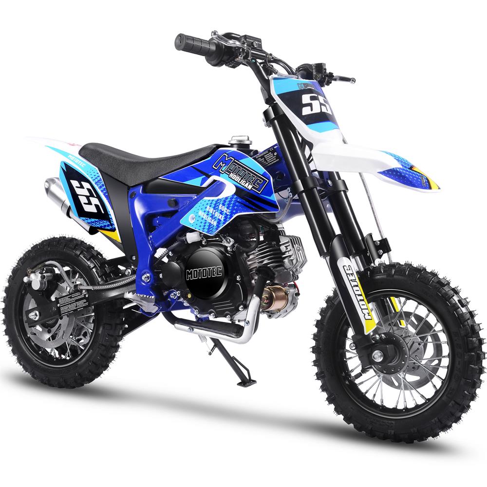 MotoTec Hooligan 60cc 2.41HP Blue 4 Stroke Gas Powered Dirt Bike