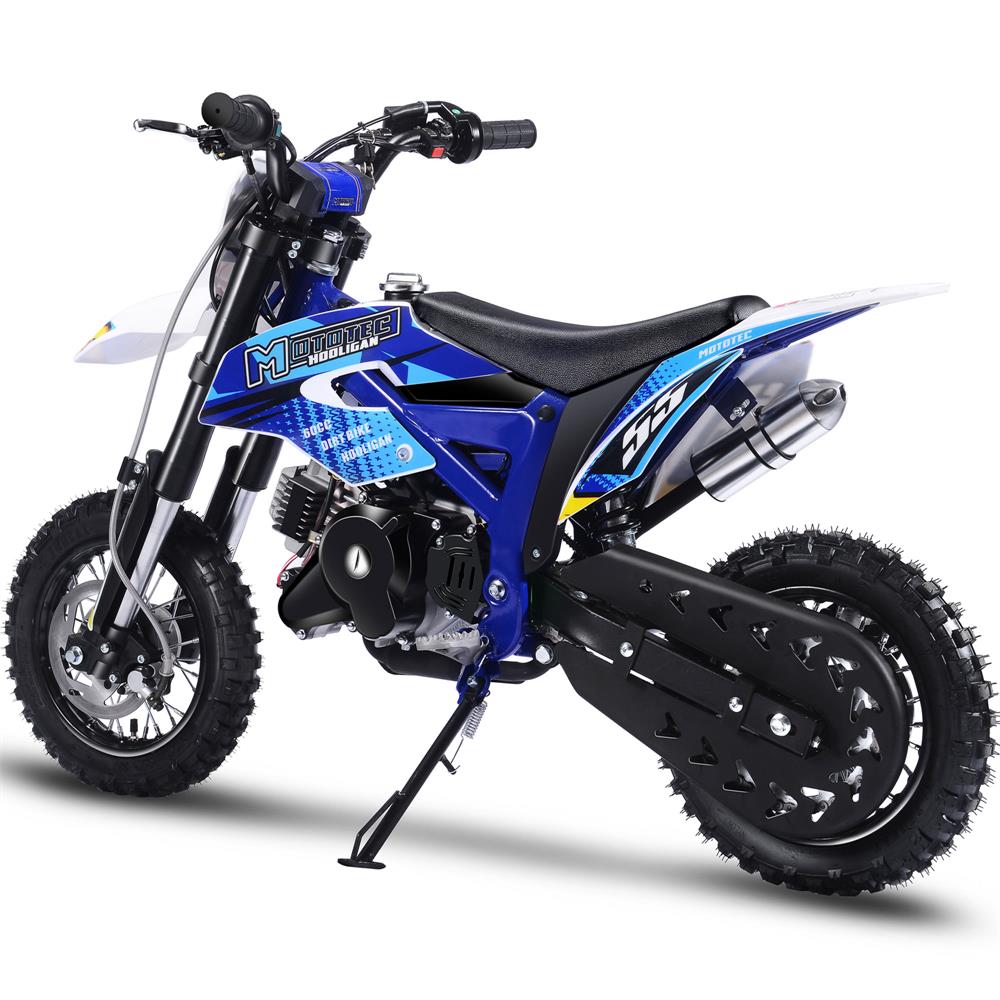 MotoTec Hooligan 60cc 2.41HP Blue 4 Stroke Gas Powered Dirt Bike