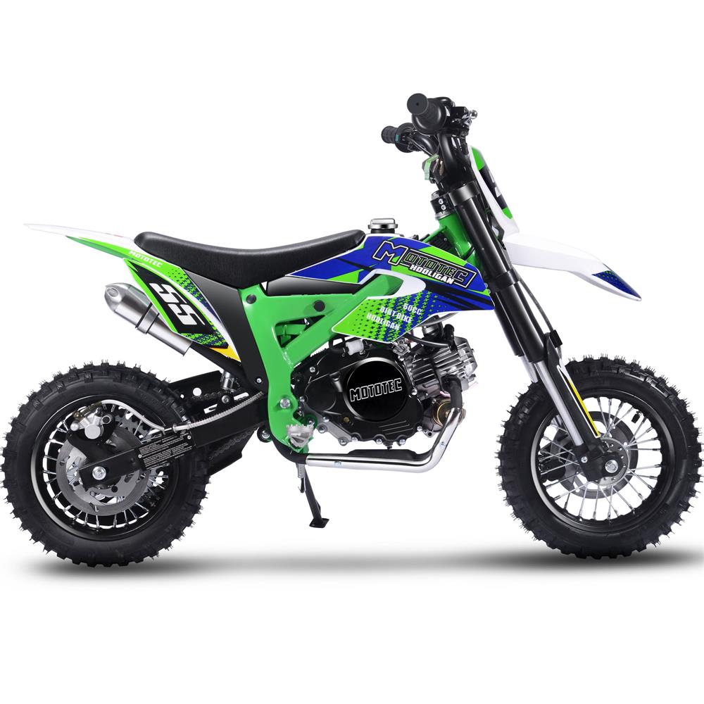 MotoTec Hooligan 60cc 2.41HP Green 4 Stroke Gas Powered Dirt Bike