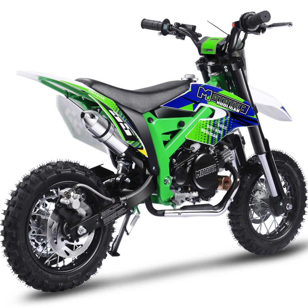 MotoTec Hooligan 60cc 2.41HP Green 4 Stroke Gas Powered Dirt Bike
