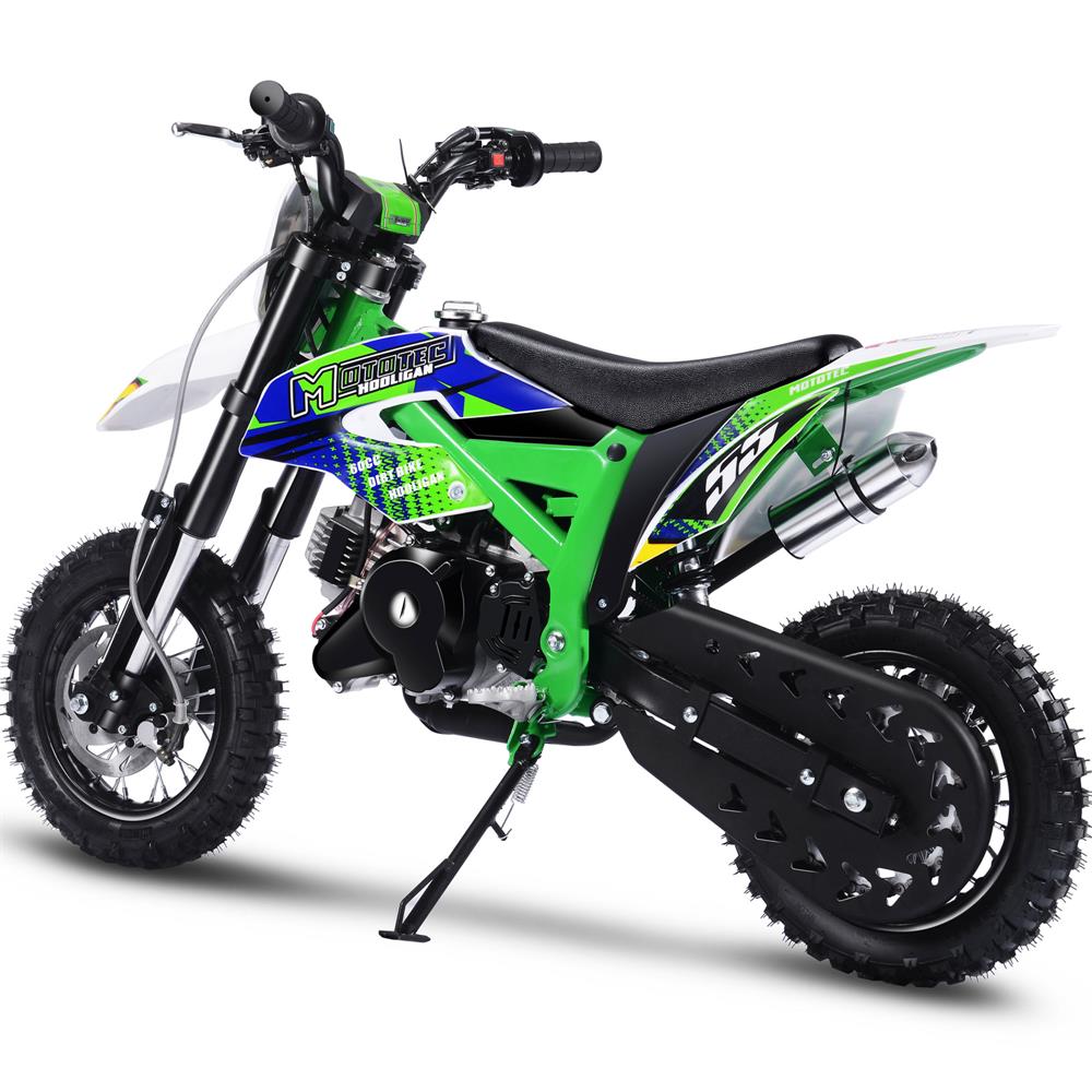 MotoTec Hooligan 60cc 2.41HP Green 4 Stroke Gas Powered Dirt Bike