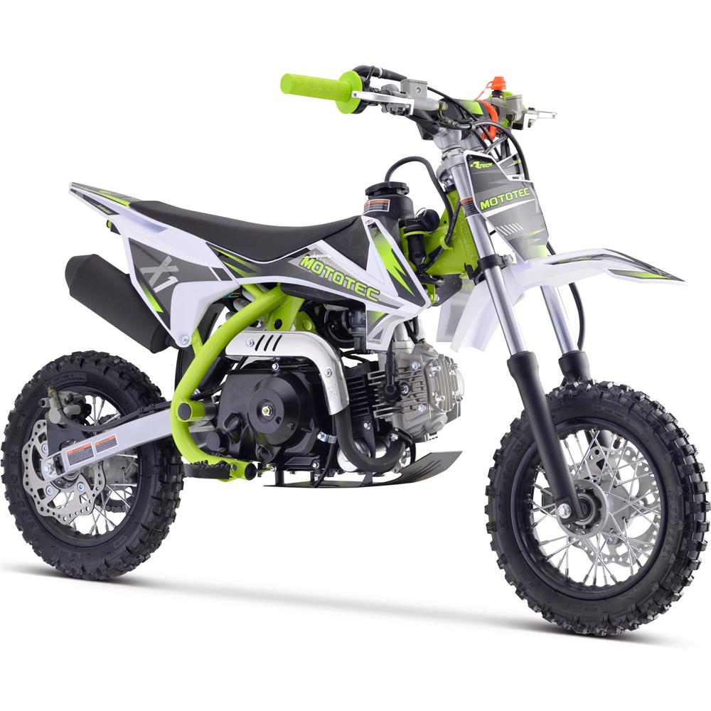 MotoTec X1 110cc 6.7HP 4 Stroke Green Gas Powered Dirt Bike