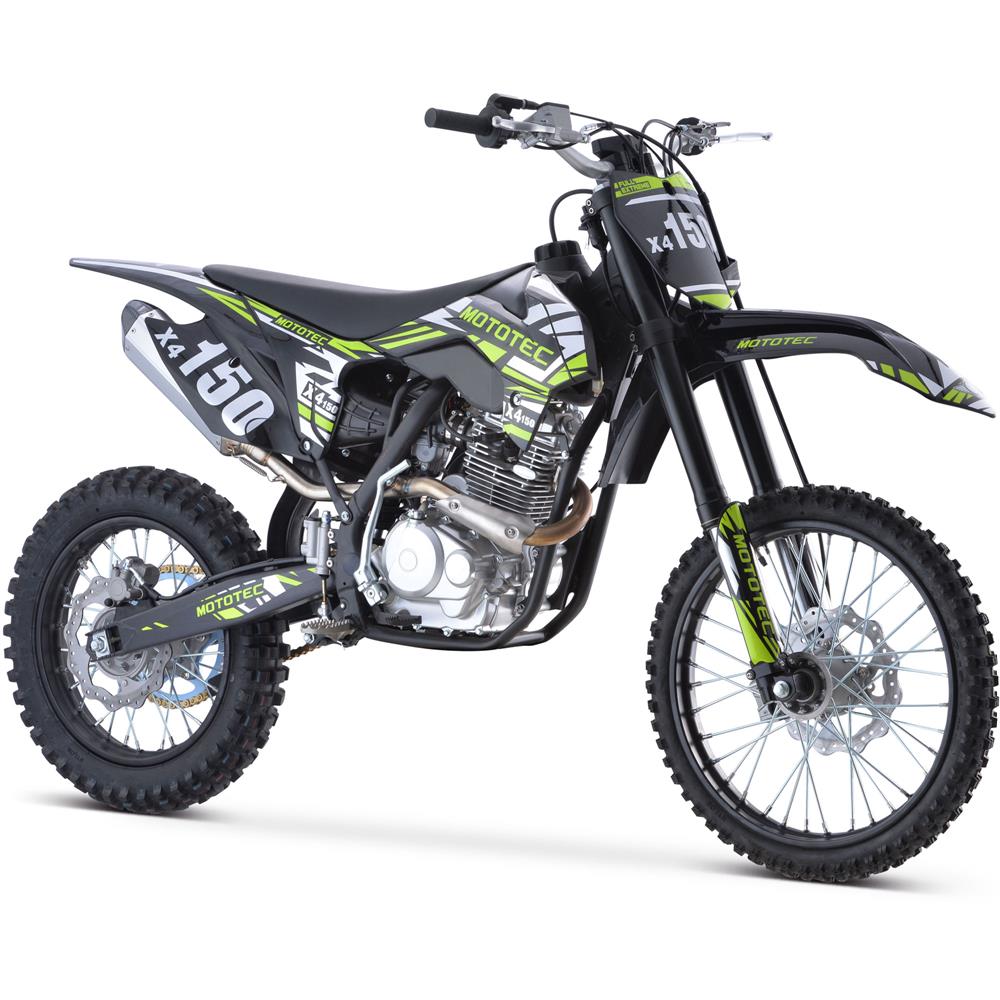 MotoTec X4 150cc 8.6HP 4 Stroke Black Gas Powered Dirt Bike