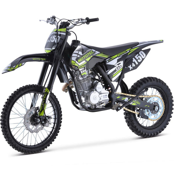 MotoTec X4 150cc 8.6HP 4 Stroke Black Gas Powered Dirt Bike - Zoom