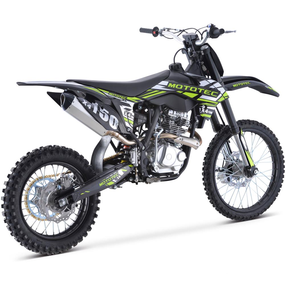 MotoTec X4 150cc 8.6HP 4 Stroke Black Gas Powered Dirt Bike