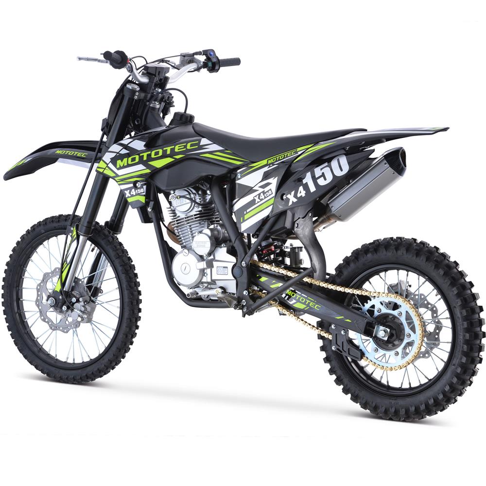 MotoTec X4 150cc 8.6HP 4 Stroke Black Gas Powered Dirt Bike