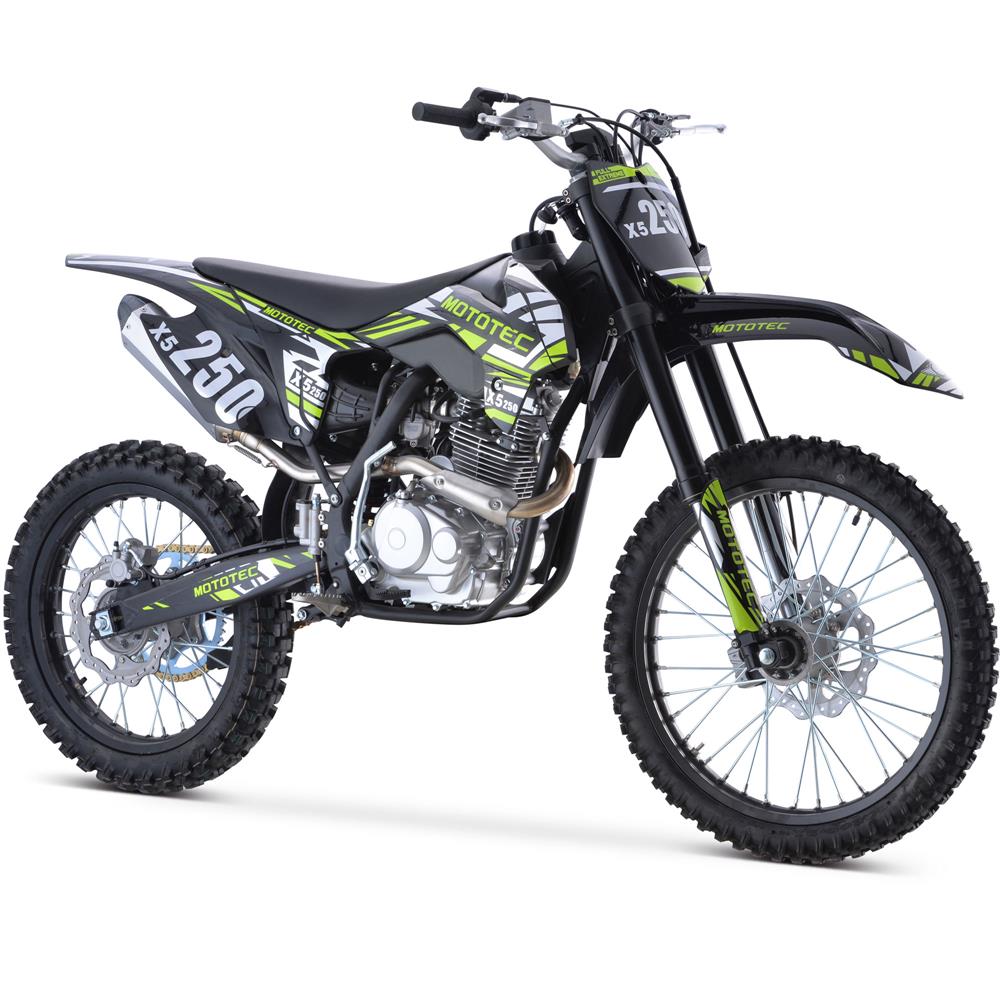 MotoTec X5 250cc 16HP 4 Stroke Black Gas Powered Dirt Bike