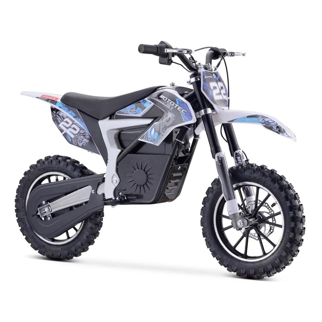MotoTec 36v 500w Demon Electric Dirt Bike Lithium BLUE