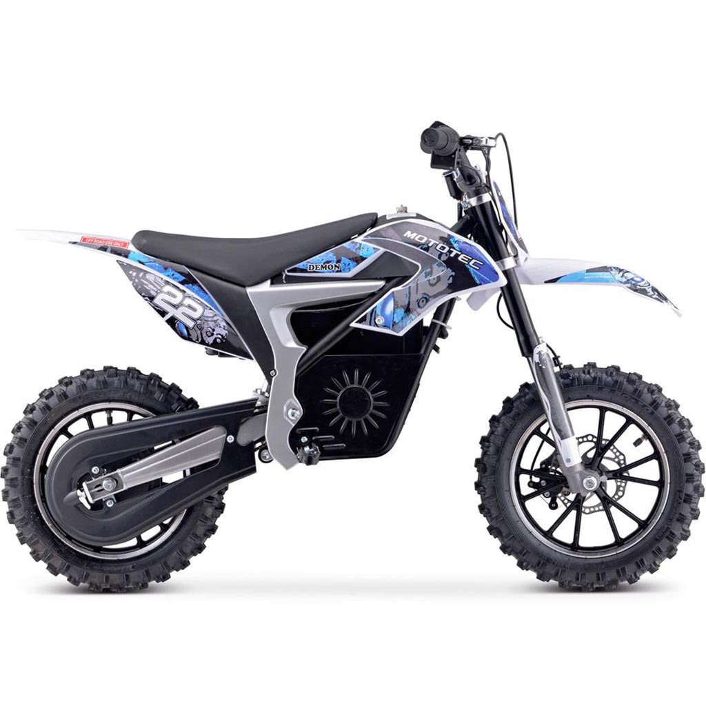 MotoTec 36v 500w Demon Electric Dirt Bike Lithium BLUE