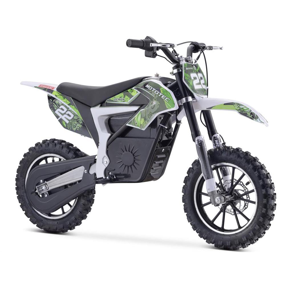 MotoTec 36v 500w Demon Electric Dirt Bike Lithium Green