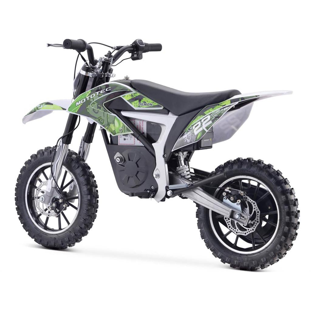 MotoTec 36v 500w Demon Electric Dirt Bike Lithium Green