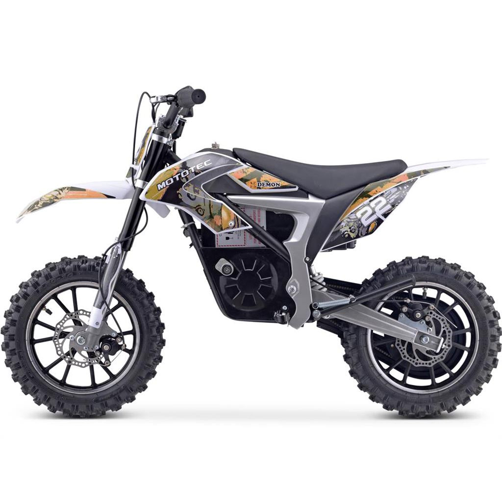 MotoTec 36v 500w Demon Electric Dirt Bike Lithium Orange