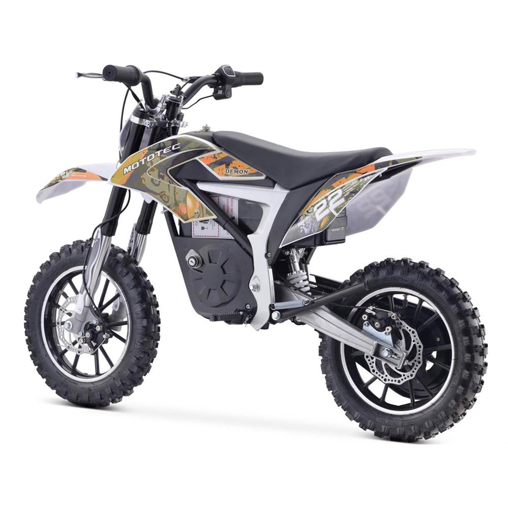 MotoTec 36v 500w Demon Electric Dirt Bike Lithium Orange