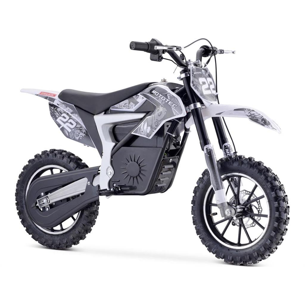 MotoTec 36v 500w Demon Electric Dirt Bike Lithium White