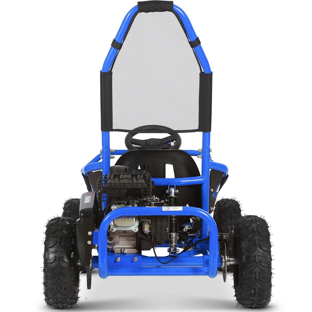 MotoTec Mud Monster 98cc 2.5HP Full Suspension Blue Kids Gas Powered Go Kart