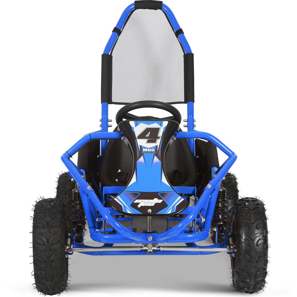 MotoTec Mud Monster 98cc 2.5HP Full Suspension Blue Kids Gas Powered Go Kart