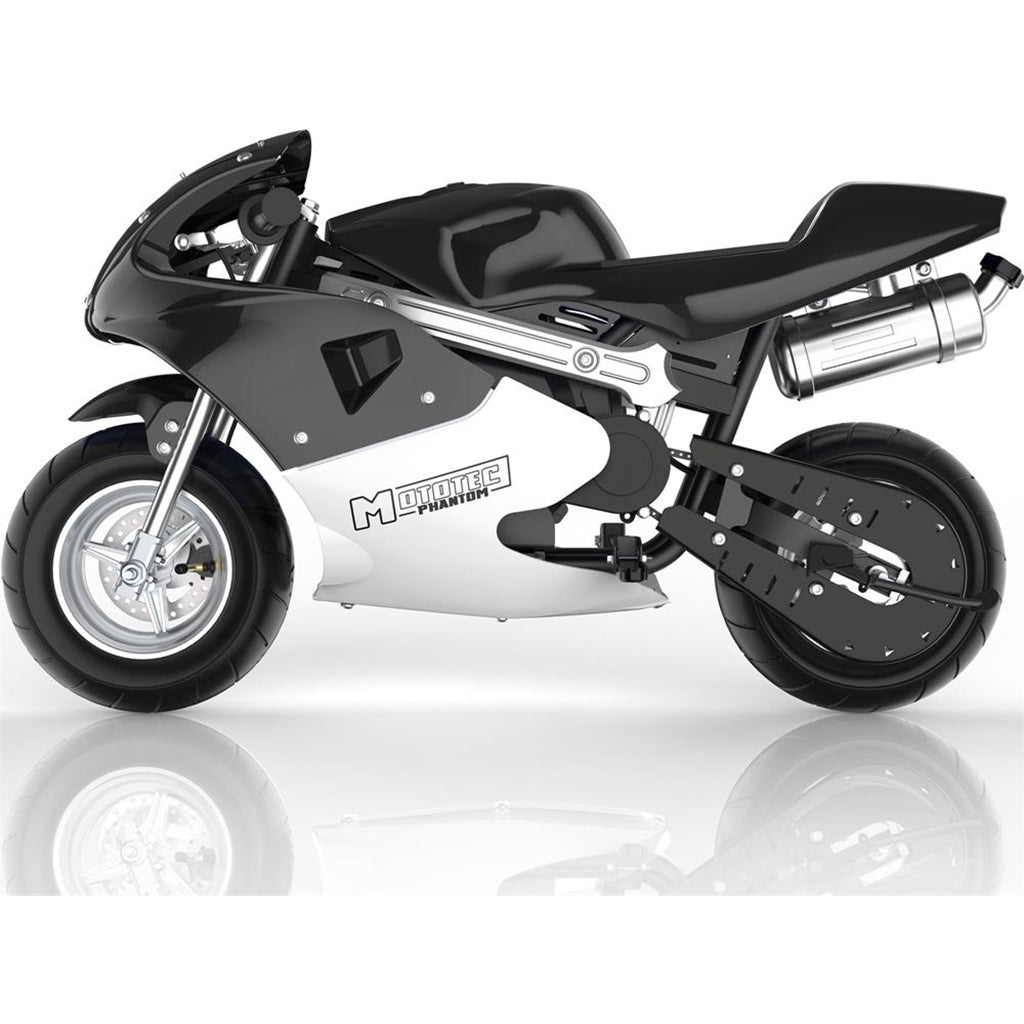 MotoTec Phantom 49cc 2 Stroke Blue Gas Powered Pocket Bike