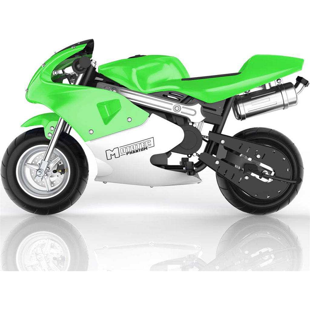 MotoTec Phantom 49cc 2 Stroke Blue Gas Powered Pocket Bike