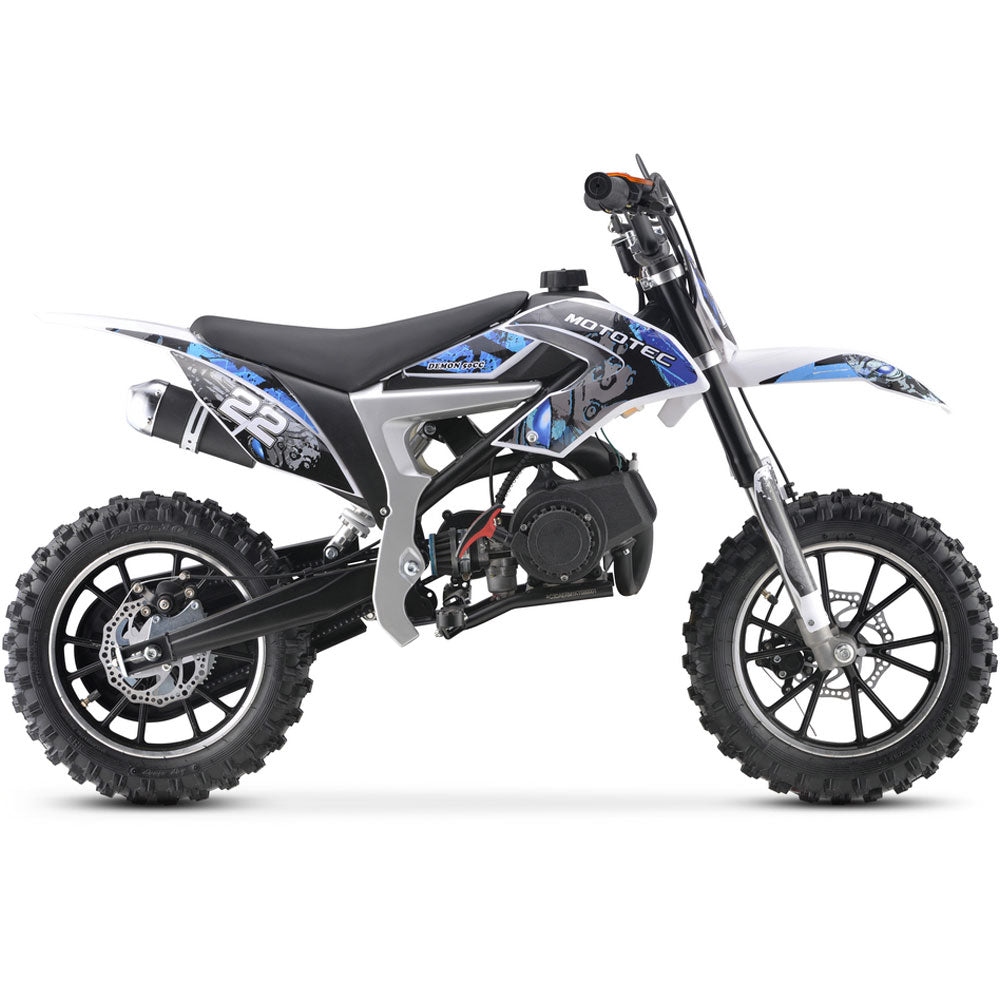 MotoTec Demon 50cc 2.4HP 2-Stroke Kids Gas-Powered Dirt Bike