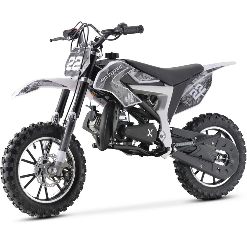 50cc geared bike MotoTec Demon 50cc 2.4HP 2-Stroke Kids Gas-Powered Dirt Bike