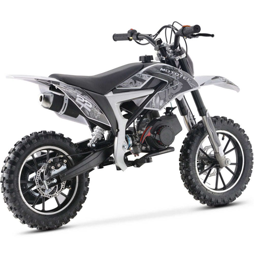 MotoTec Demon 50cc 2.4HP 2-Stroke Kids Gas-Powered Dirt Bike