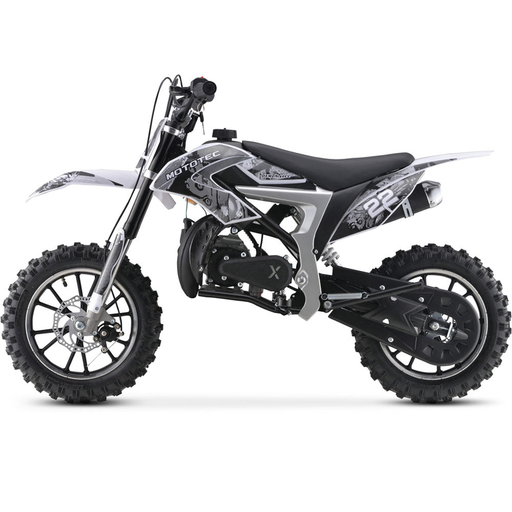 MotoTec Demon 50cc 2.4HP 2-Stroke Kids Gas-Powered Dirt Bike