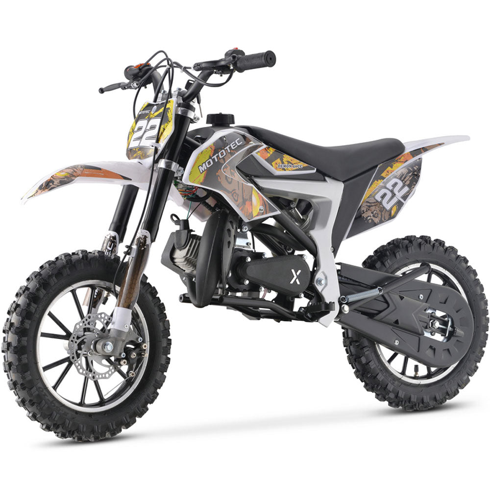 MotoTec Demon 50cc 2.4HP 2-Stroke Kids Gas-Powered Dirt Bike