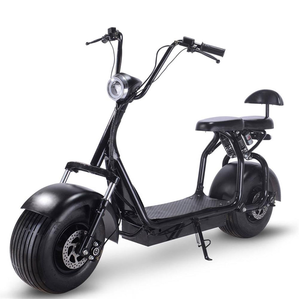 MotoTec Knockout 60v 1000w Electric Scooter Black - Zoom Electric Bikes