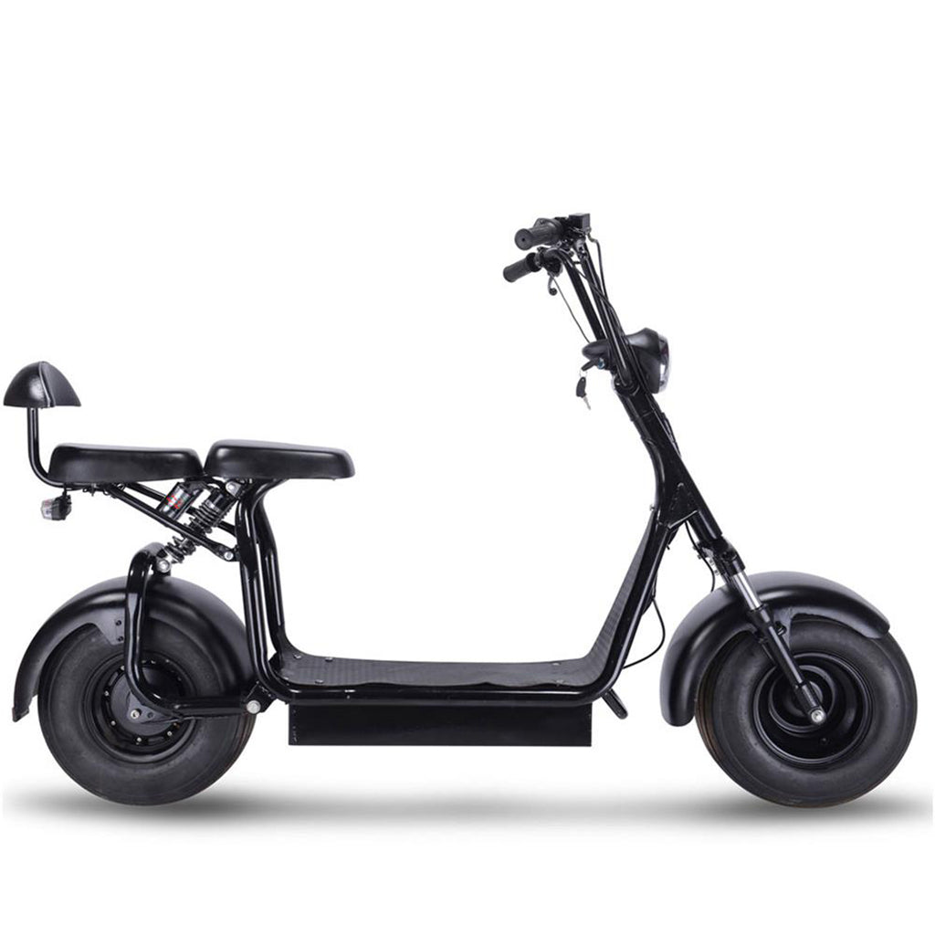 MotoTec Knockout 60v 1000w Electric Scooter Black - Zoom Electric Bikes