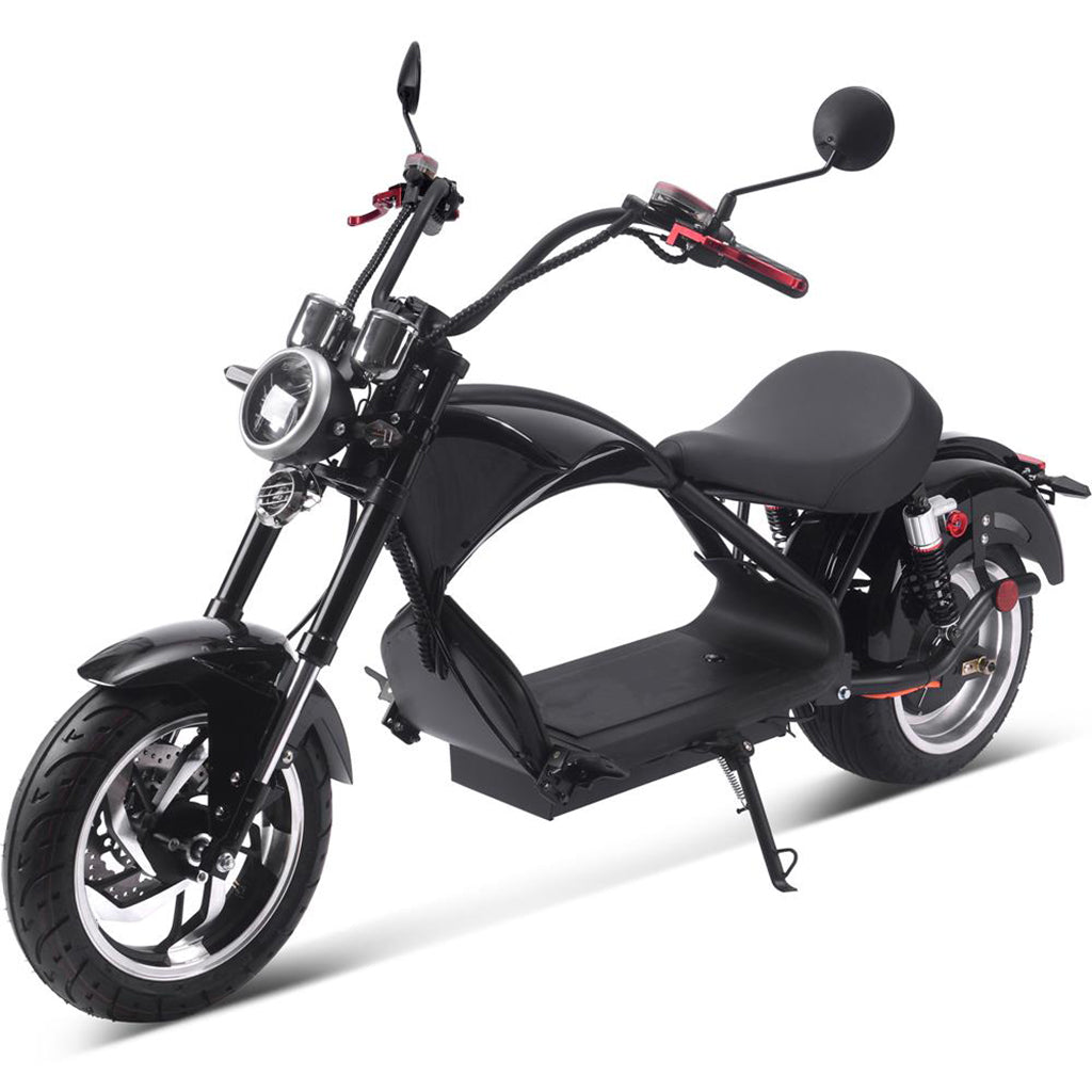 MotoTec Lowboy 60v 2500w Lithium Scooter Black - Zoom Electric Bikes