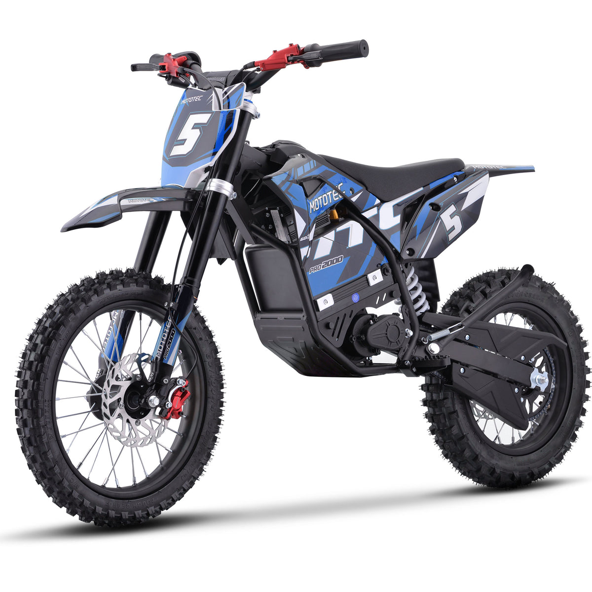 MotoTec 60v Pro Electric Dirt Bike 2000W Lithium Blue