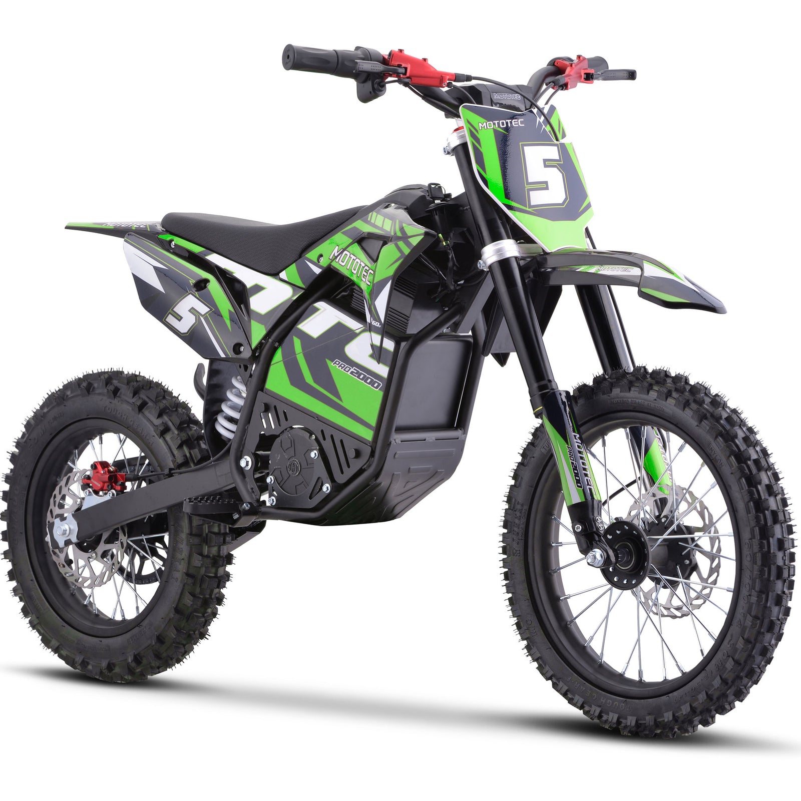 MotoTec 60v Pro Electric Dirt Bike 2000W Lithium Green