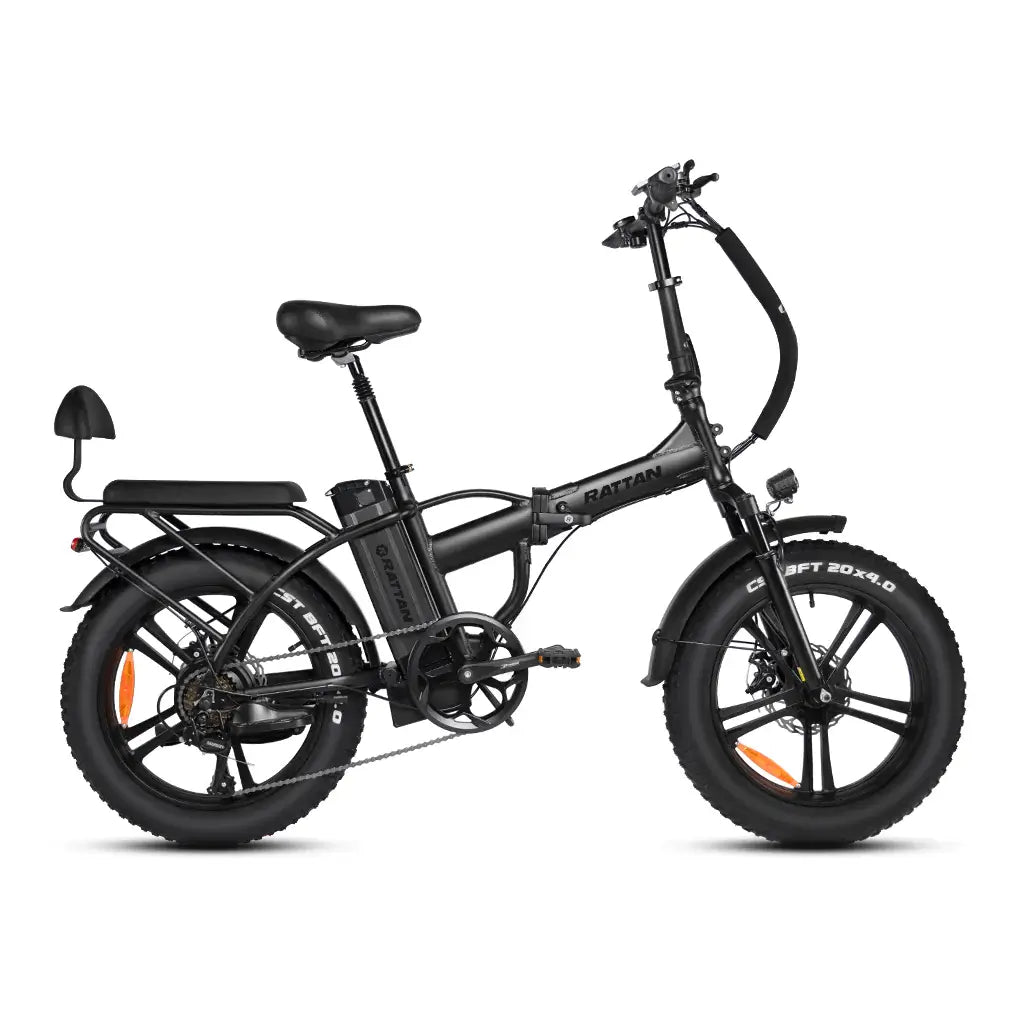 Rattan LM 750W Pro 48V Folding Fat Tire Electric Bike Black